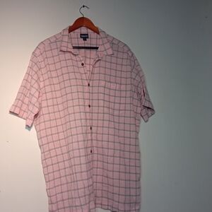 Organic Cotton Patagonia Men's Casual Pink Checkered Shirt